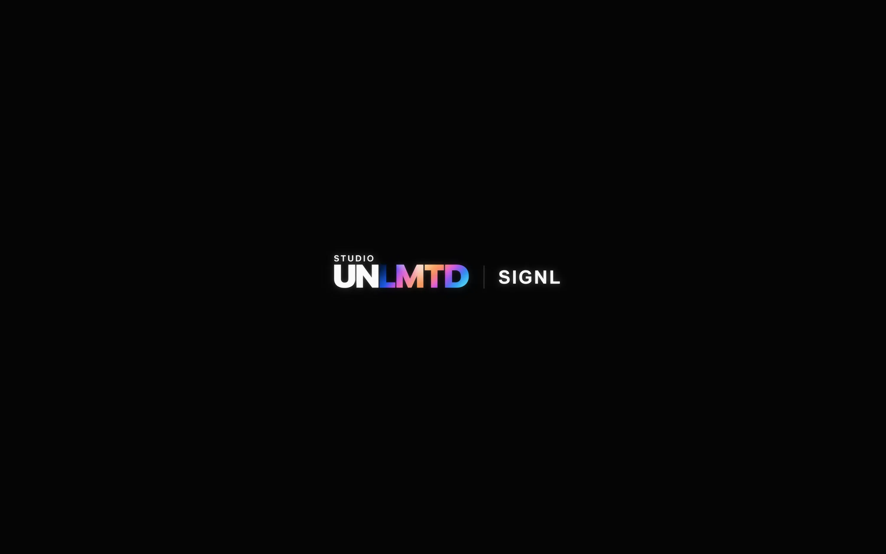 Le logo STUDIO UNLMTD | SIGNL, sur le fond sombre de l’outil